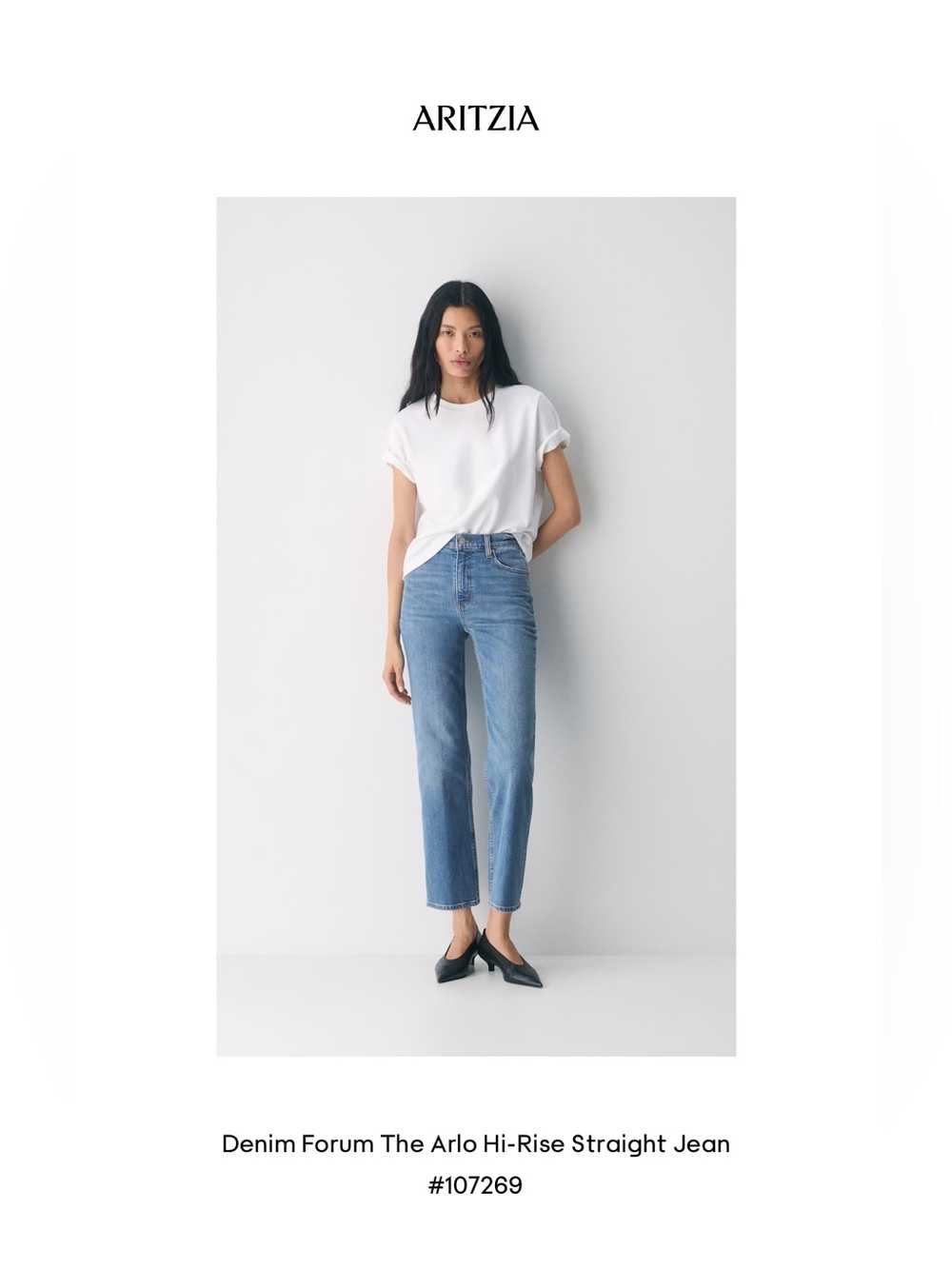 Aritzia Denim Forum The Arlo Hi-Rise Straight Jean Size 27 #107269